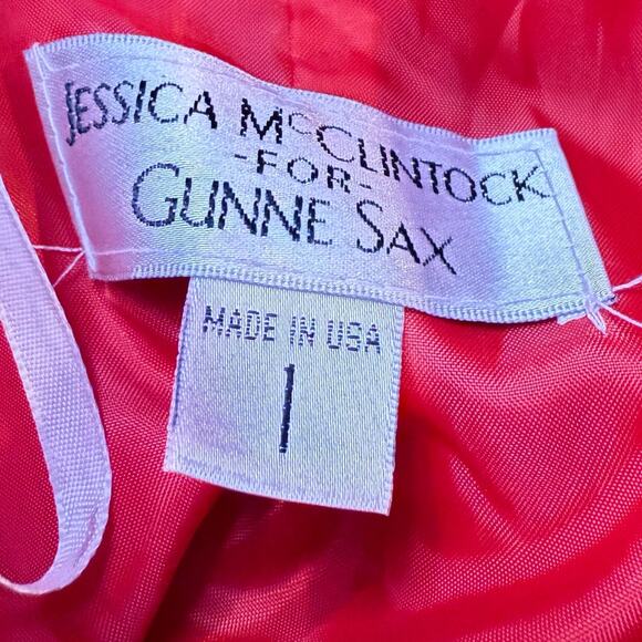 VTG Gunne Sax red polka dot Women dress size 1 retro romantic prom coquette gala - Picture 5 of 14